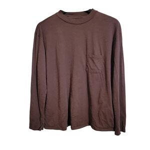 Garnet Hill Brown Organic Pima Cotton Top